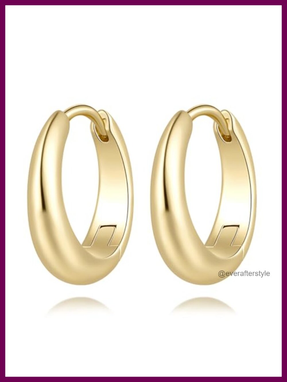 14K Gold Hoop Earrings Chunky Gold Plated Hoops for Women
